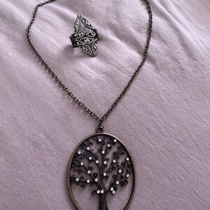 Paparazzi Bronze Tree Pendant Necklace with Ring